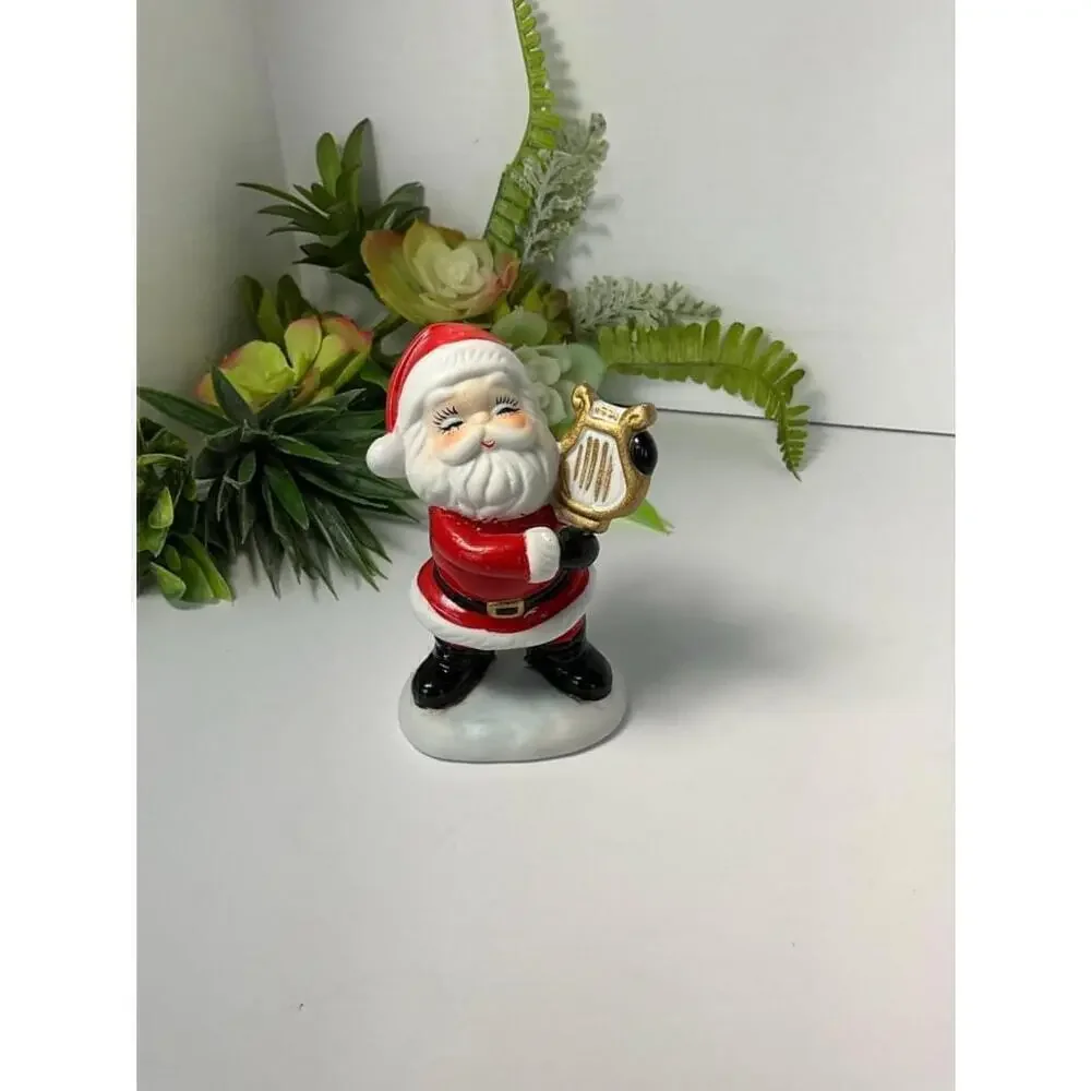 Porcelain Santa with Harp